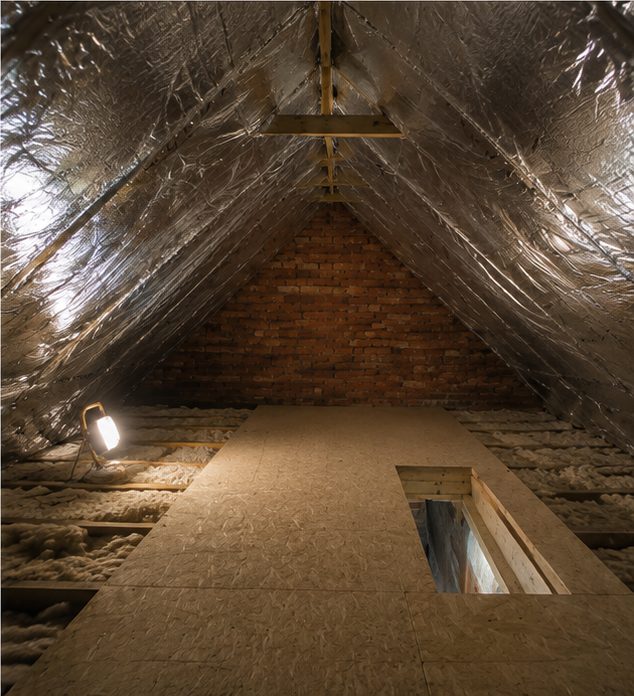 Finished SuperFOIL SF19 multifoil layer at rafter level, with ventilation gaps kept clear